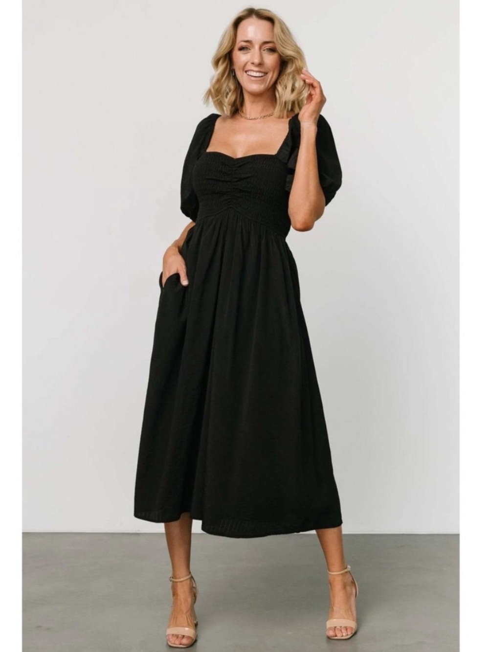 NWT Baltic Born Stefania Midi Dress Black